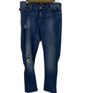 Rock & Republic Mens Distressed Slim Fit Blue Denim Jeans Medium Wash